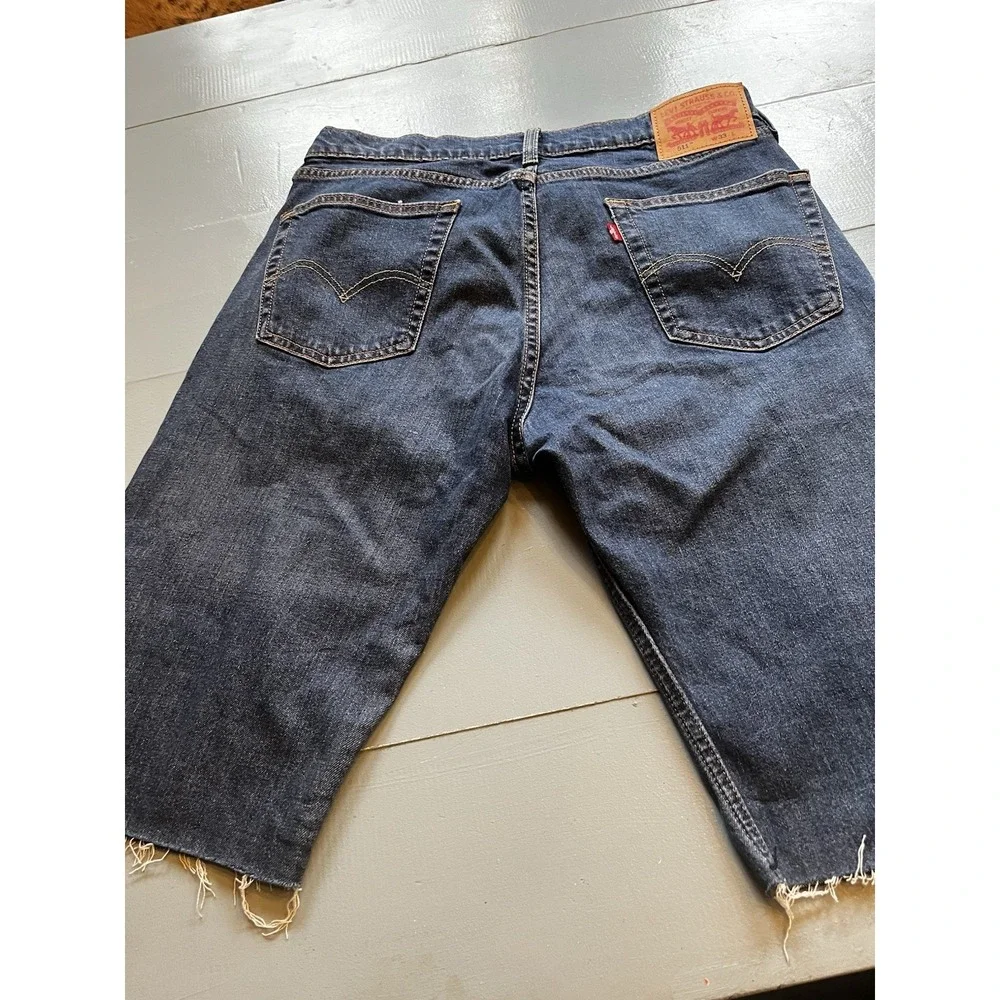 Levi's 511 Cutoff Denim Shorts‎ Men's W33 Dark Wash Raw Hem Casual Streetwear